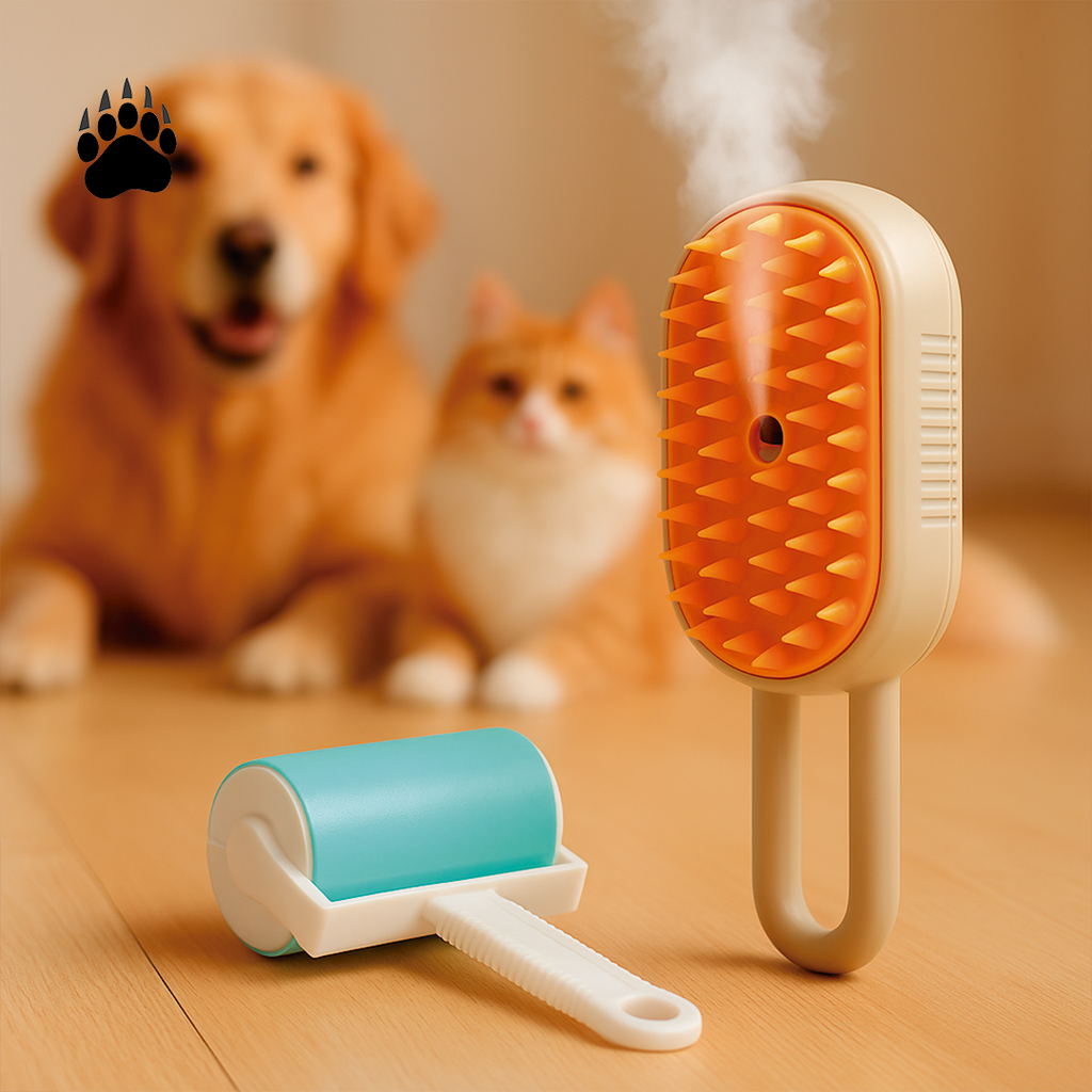 Cepillo a Vapor 3 en 1 + Rodillo Quita Pelos Bigan™