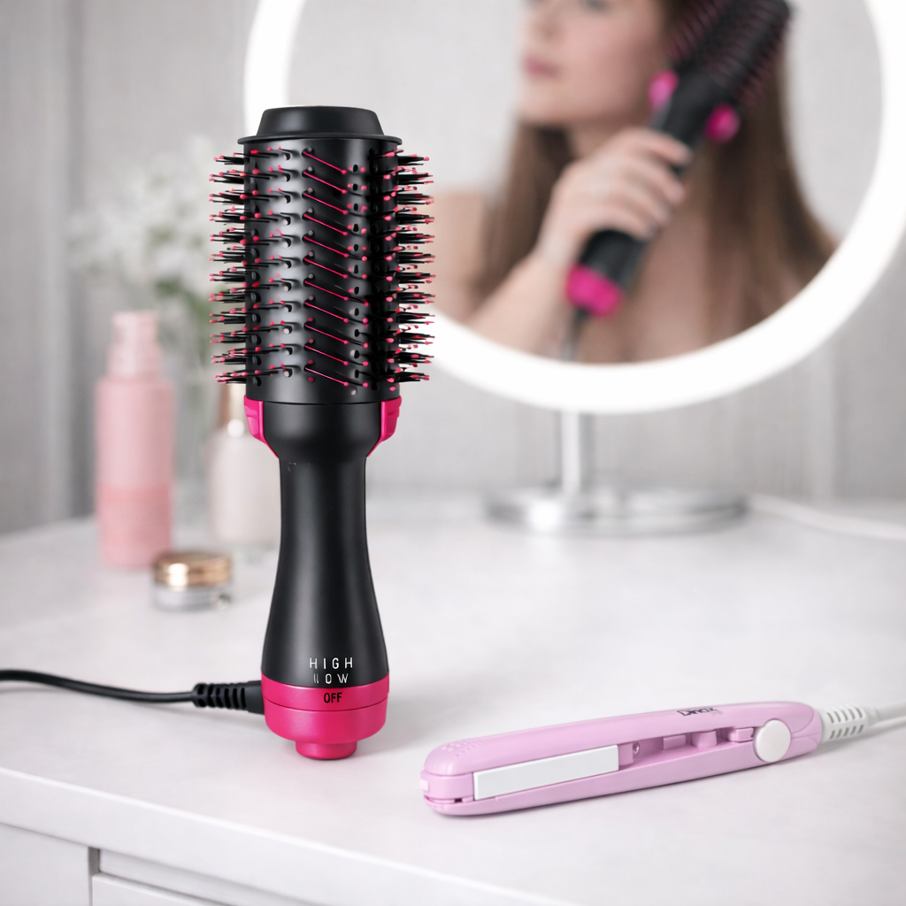 Cepillo Secador y Modelador 3 en 1 +  Mini Planchita Portátil Bigan™