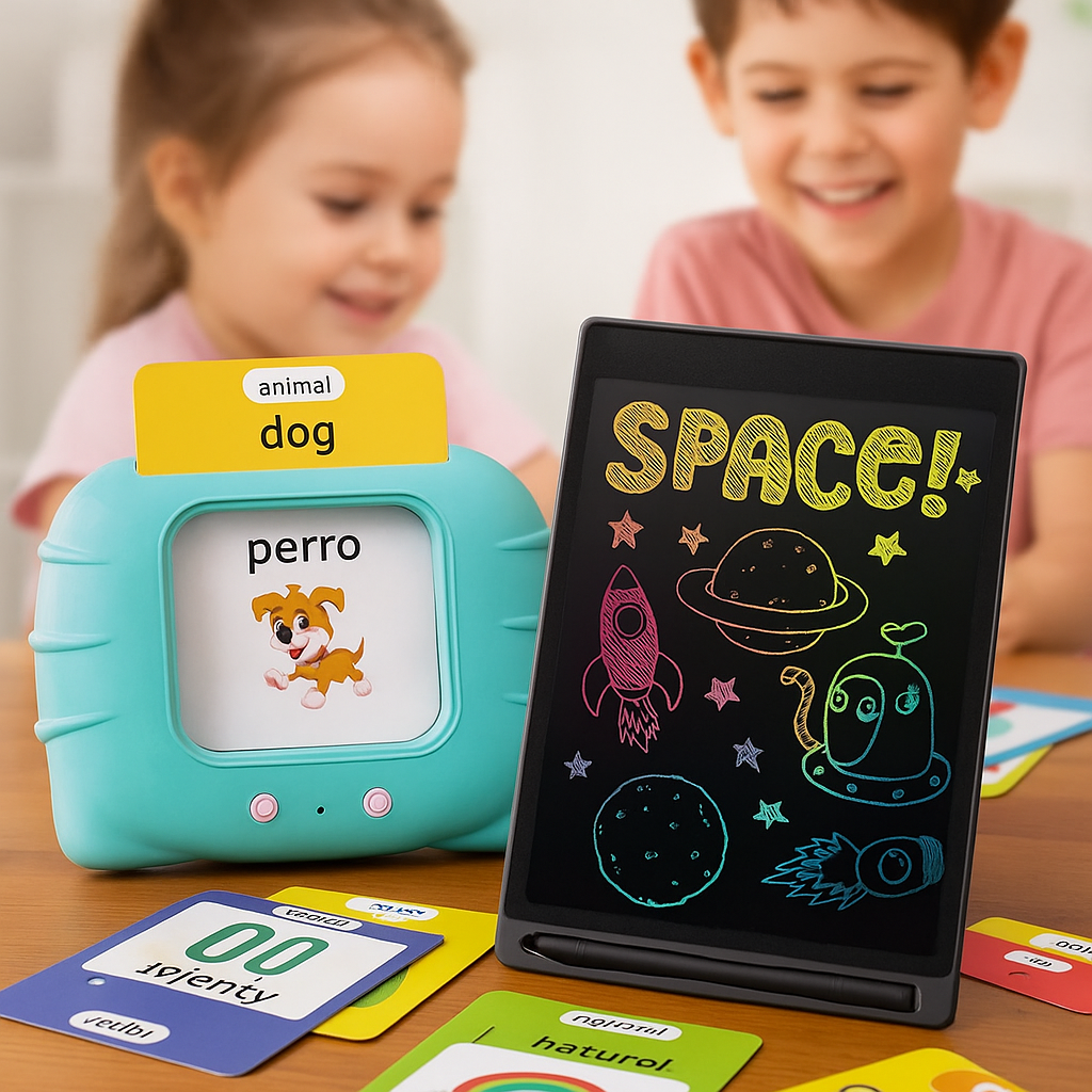 Juego de Tarjetas Educativas con Sonido Bigan™ + Pizarra Mágica de Regalo!