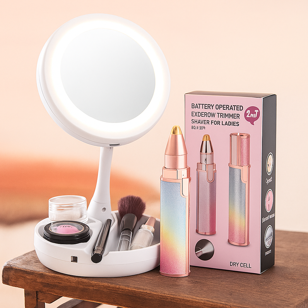 Depilador Facial 2 en 1 + Espejo con Luz LED Bigan™