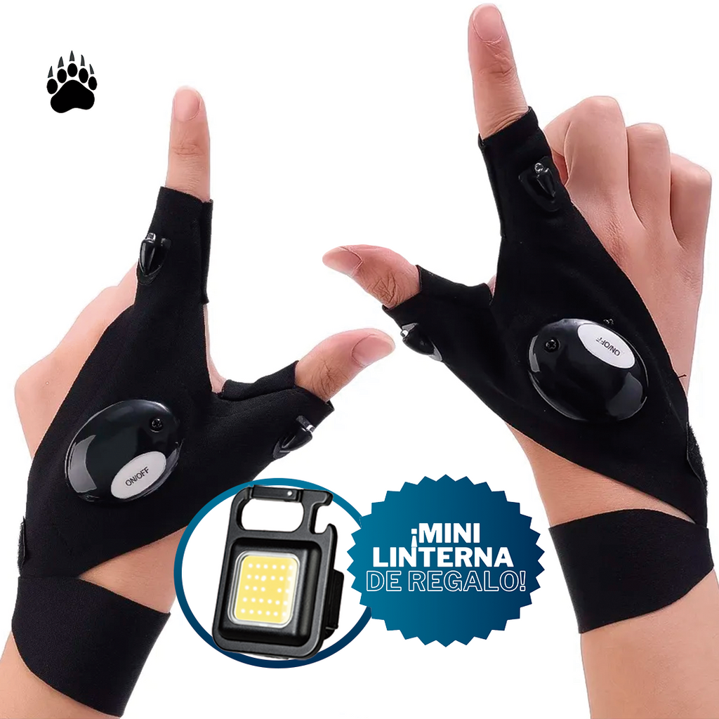 Guantes con Luz Led Bigan™ + Mini Linterna Led de regalo!