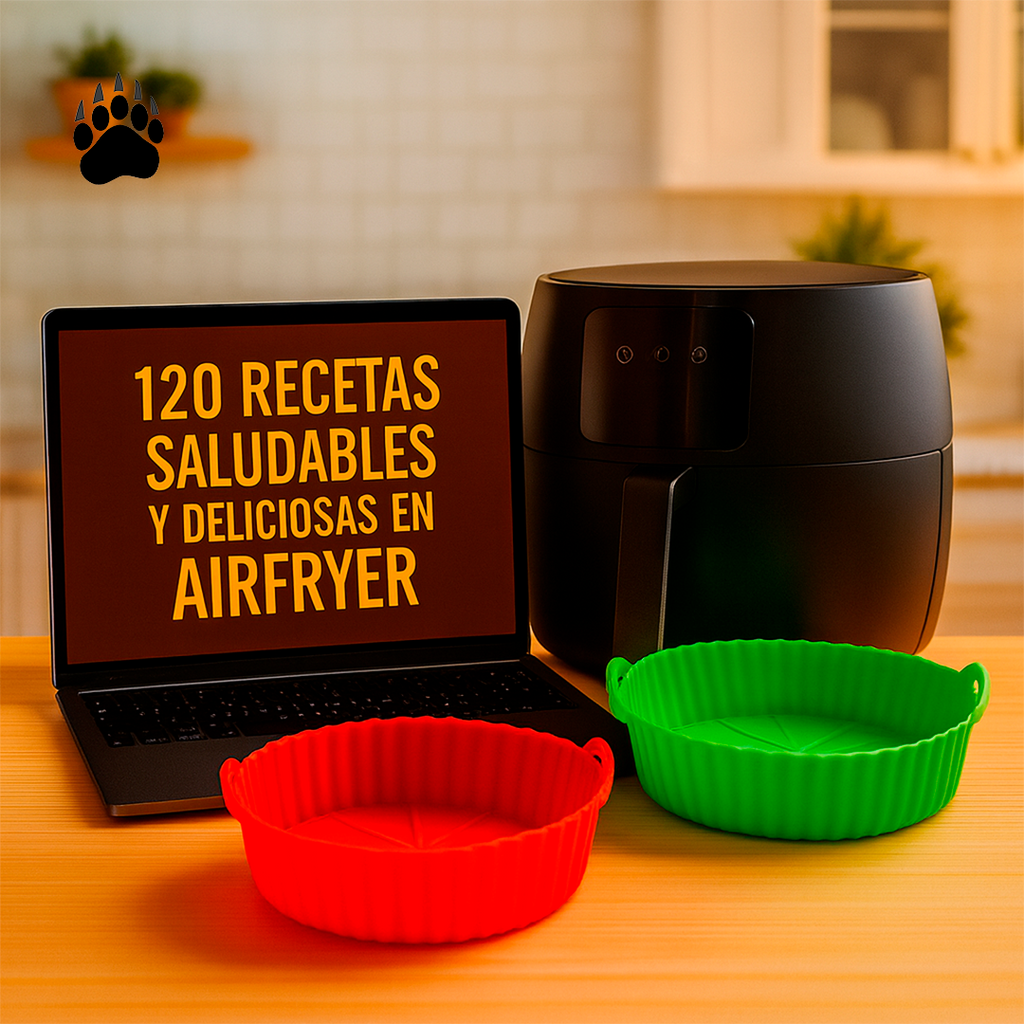 Pack 2 Bandejas de Silicona para Freidora de Aire Bigan™ + Recetario Digital de Regalo